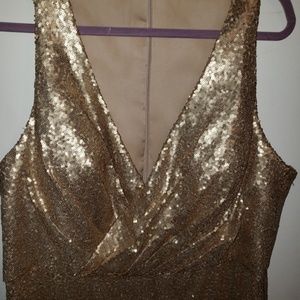 Gold Sequin Plus Size Bridesmaid Dress